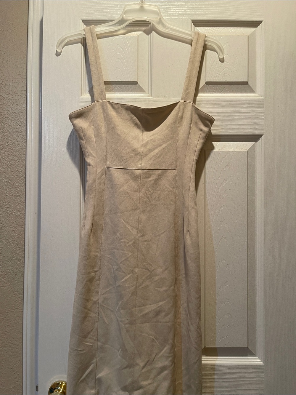 Guess Cream Square-Neck High-Low Dress